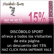 Descarga el vale descuento que Deportes Disc&oacute;bolo ofrece a nuestros visitantes para que compres todos sus productos con un 15% de descuento.