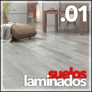 Suelos laminados que imitan la madera. Muy fáciles de limpiar. Resistentes al agua.